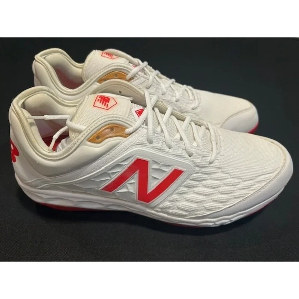 New Balance Mens 3000 V4 Metal Baseball Cleats White/Red NIB - Size 16 Xtra Wide